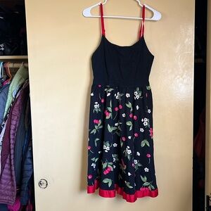 Red and black cherry tank top style dress